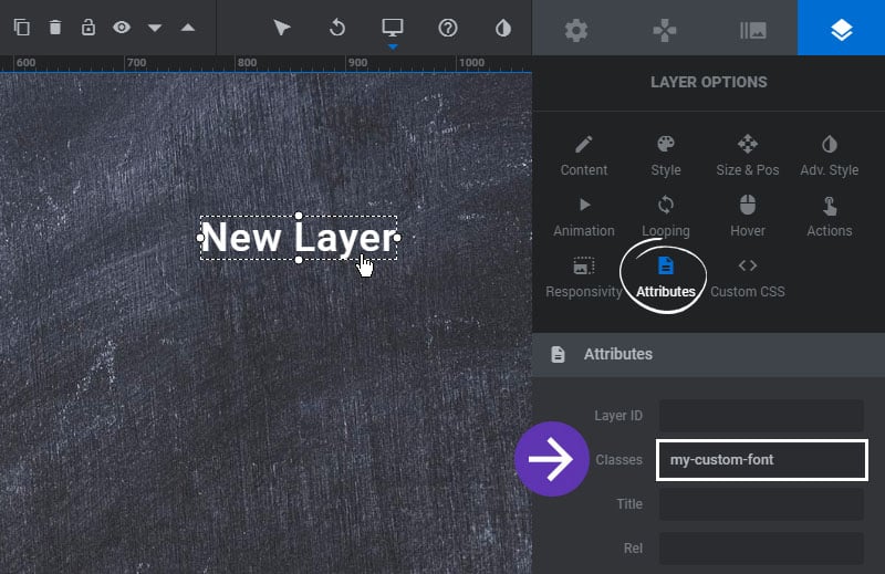 Use your own Fonts Slider Revolution