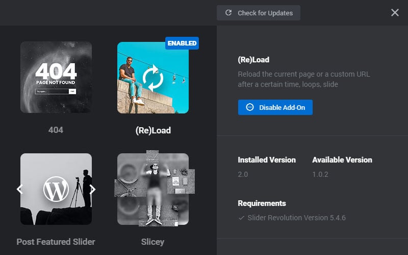 Re Load Addon Slider Revolution