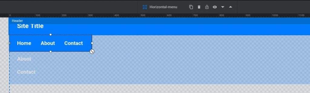 Resize the horizontal menu