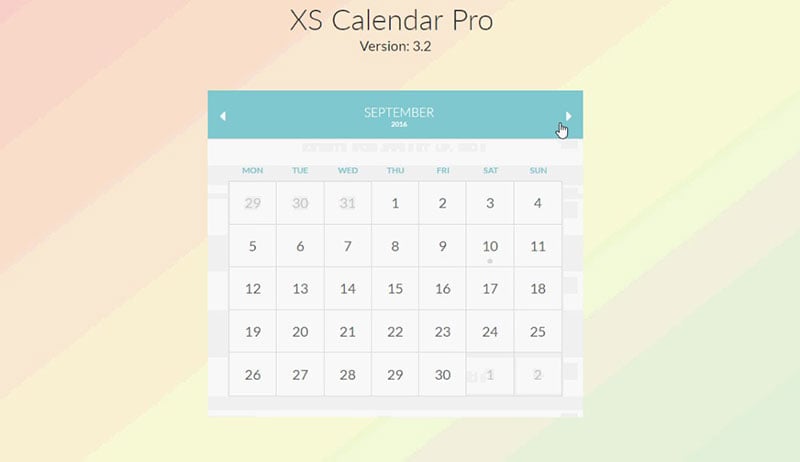 Litie – Flat CSS3 Calendar Including HTML Format