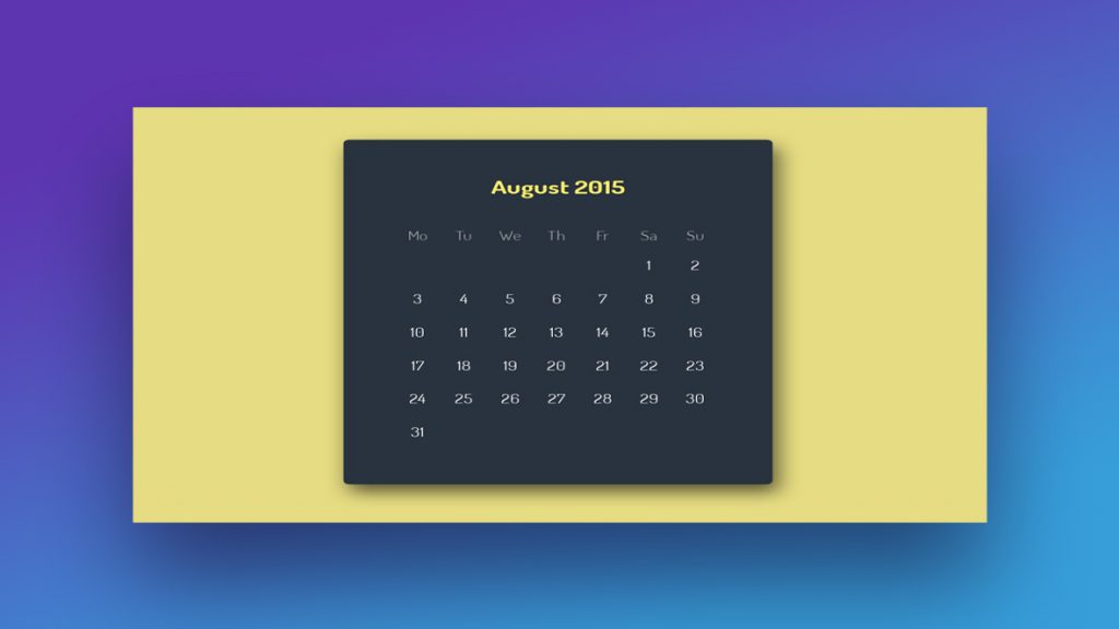 CSS and HTML calendar examples to add to your site