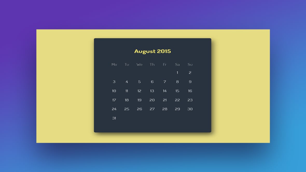 Css And Html Calendar Examples To Add To Your Site