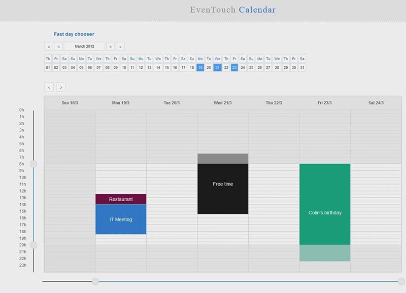 CSS and HTML calendar examples to add to your site