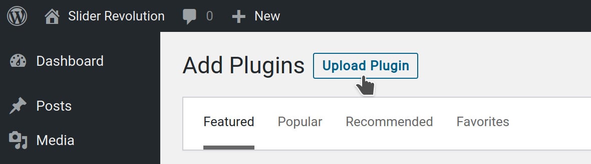 Specify you want to upload a plugin