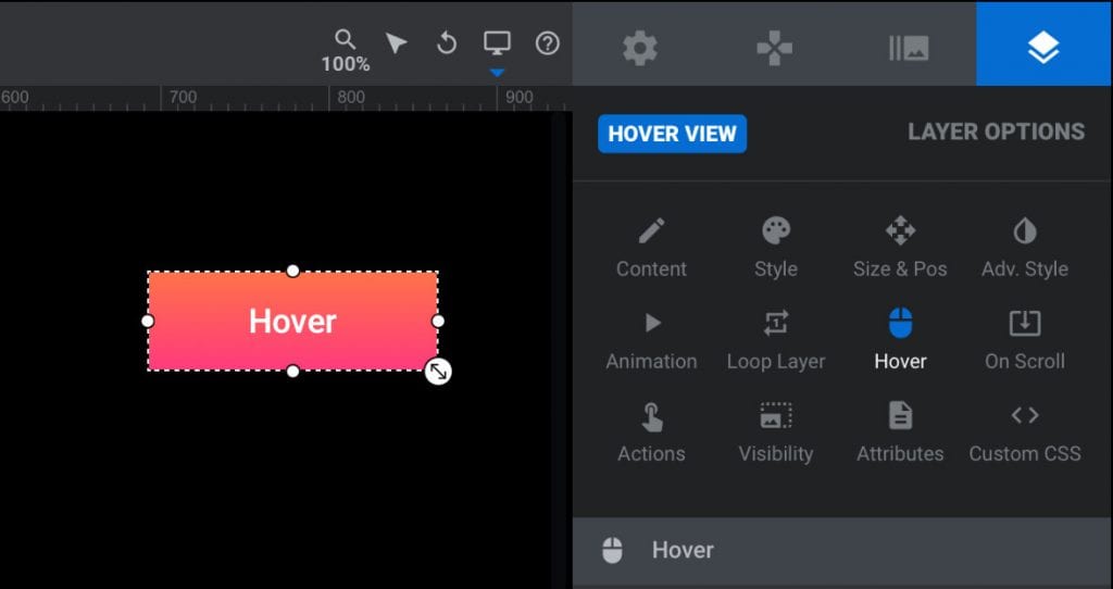 framer js hover over layer and change another layer