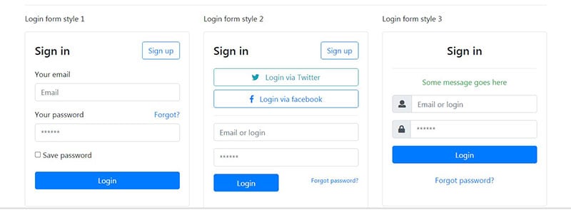 Bootstrap 4 Login using facebook and google plus Example