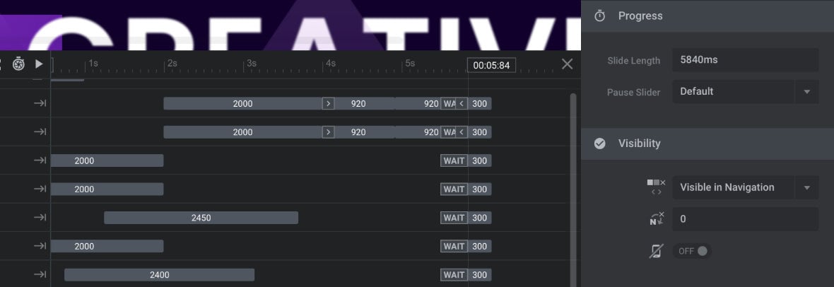 Full view of Layer Timeline and Progress panel.