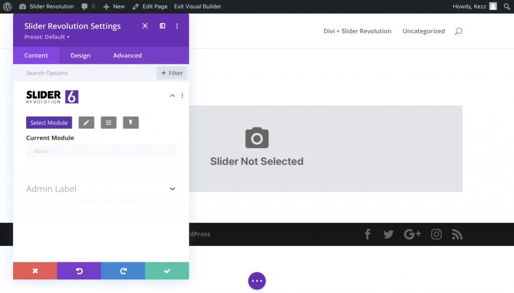 Divi + Slider Revolution Slider Revolution