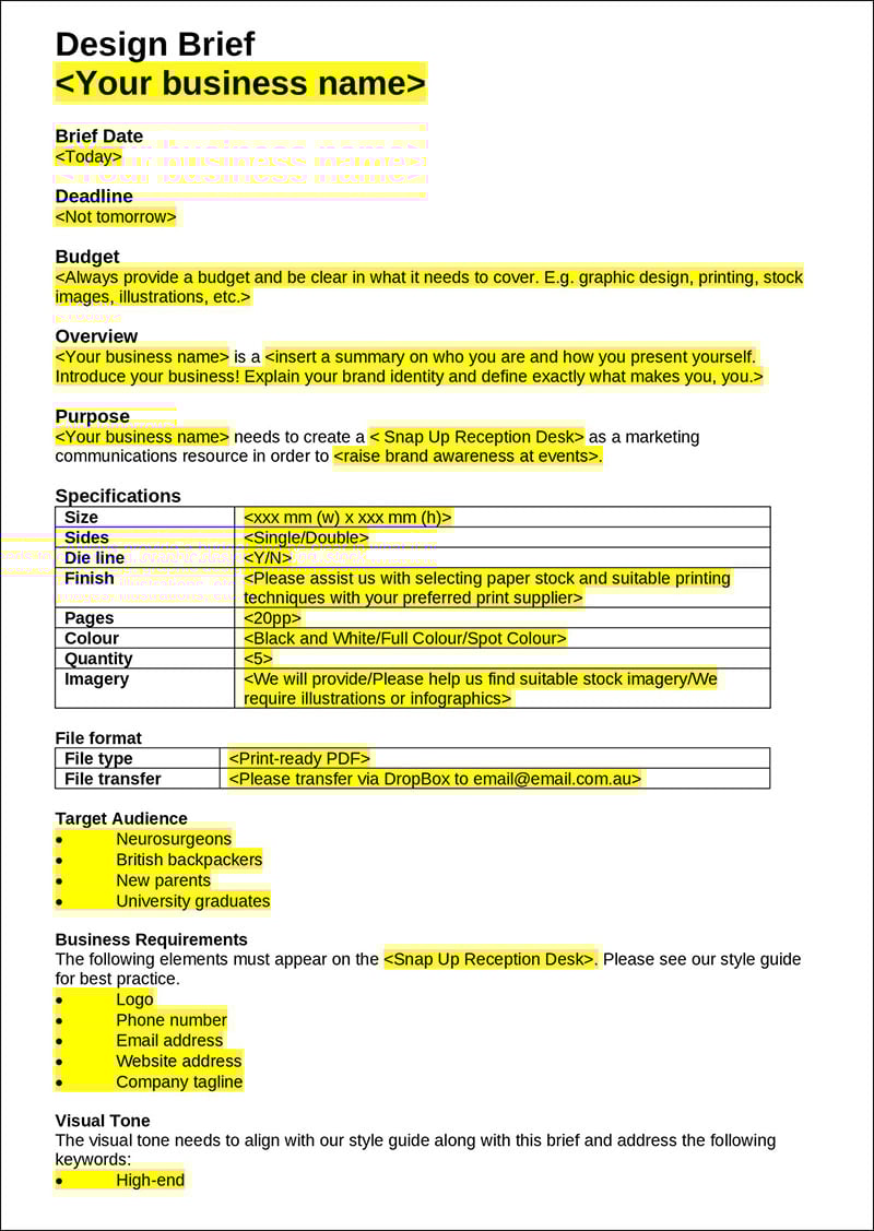 Website Brief Template Examples and Tips to Write One