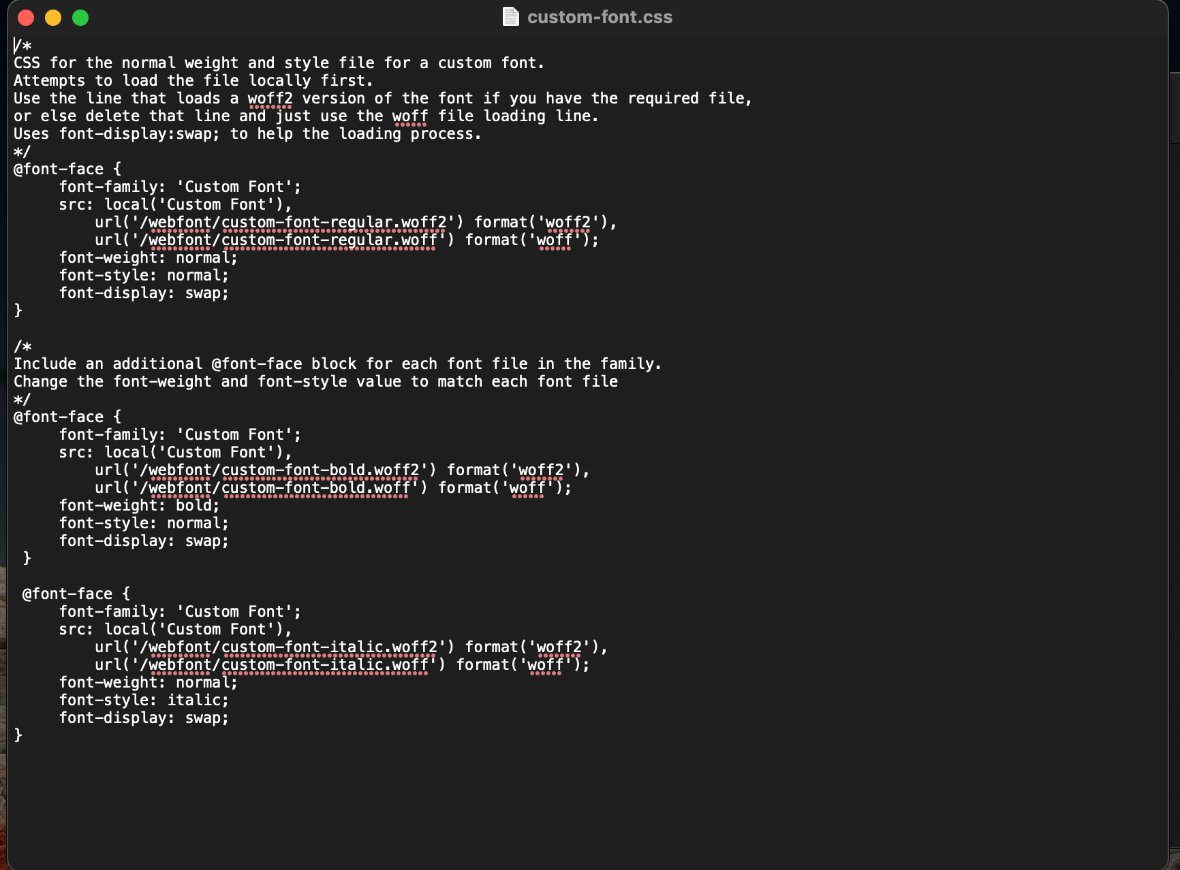 Code sample for the custom-font.css