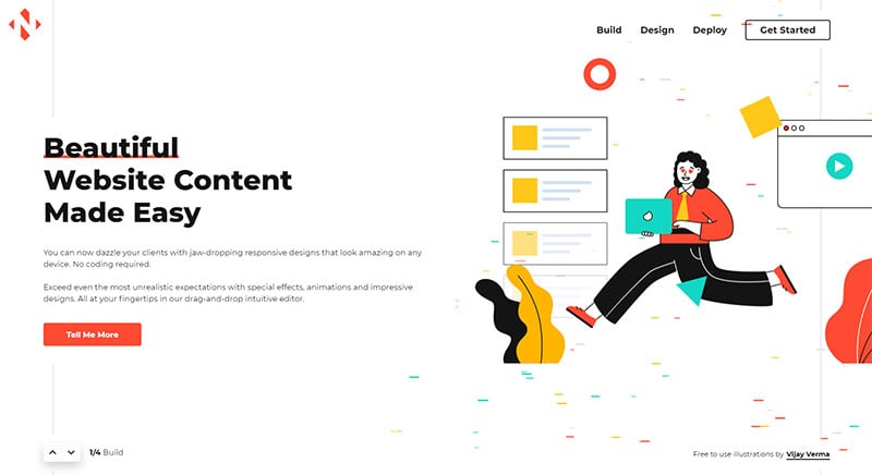 presentation onepage website