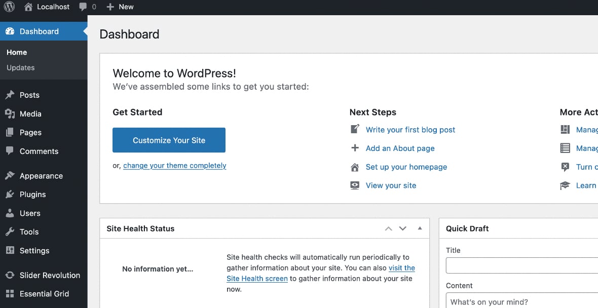 Go to your website's WordPress dashboard