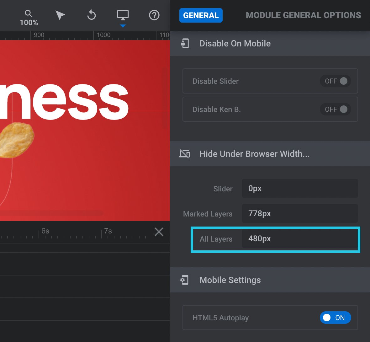 input the width under which they should be hidden in the All Layers option