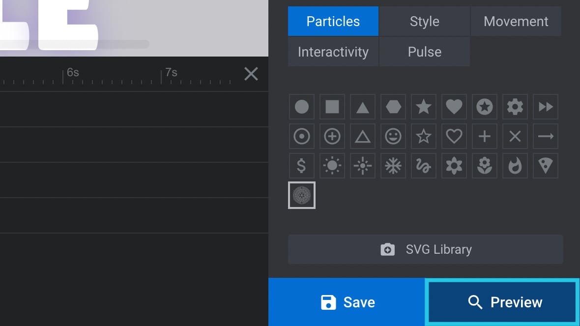 To see your new SVG in action in the particle effect, preview your module