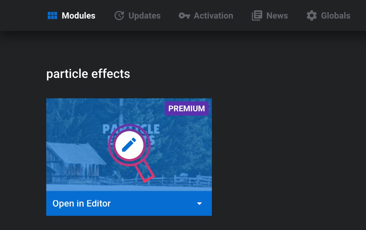 Select a module you're working on and open it for editing