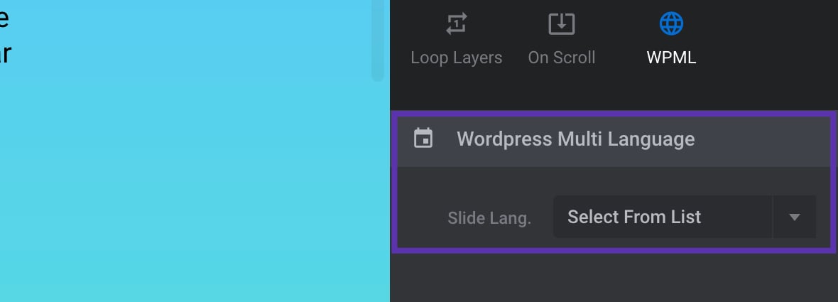 WordPress Multi Language panel - Slider Revolution