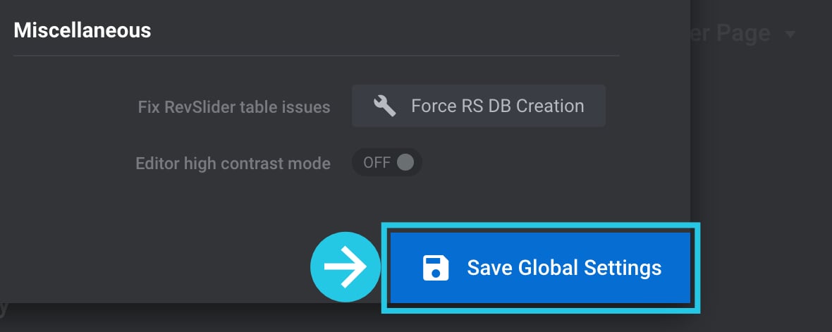 Save Global Settings button