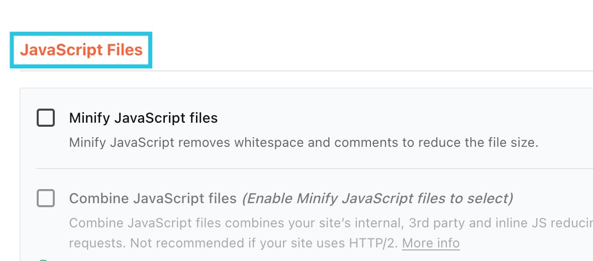 JavaScript Files Section