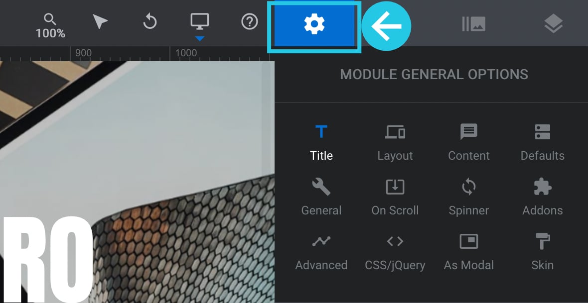 Go to the Module General Options tab from Sidebar