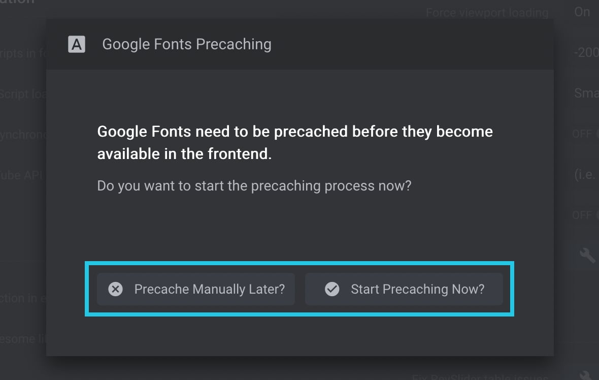 Google fonts precaching