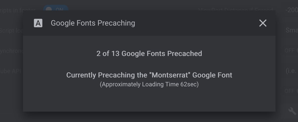 Google fonts precaching