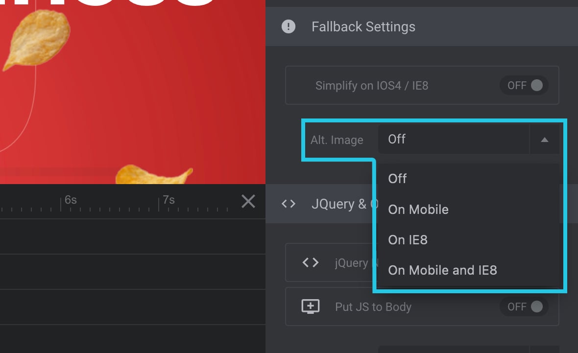 Alt. Image drop down menu - Elements Visibility in Slider Revolution