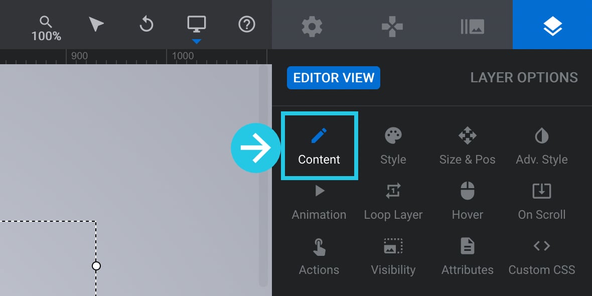 Content sub-section under Layer Options tab - auto progress troubleshoot