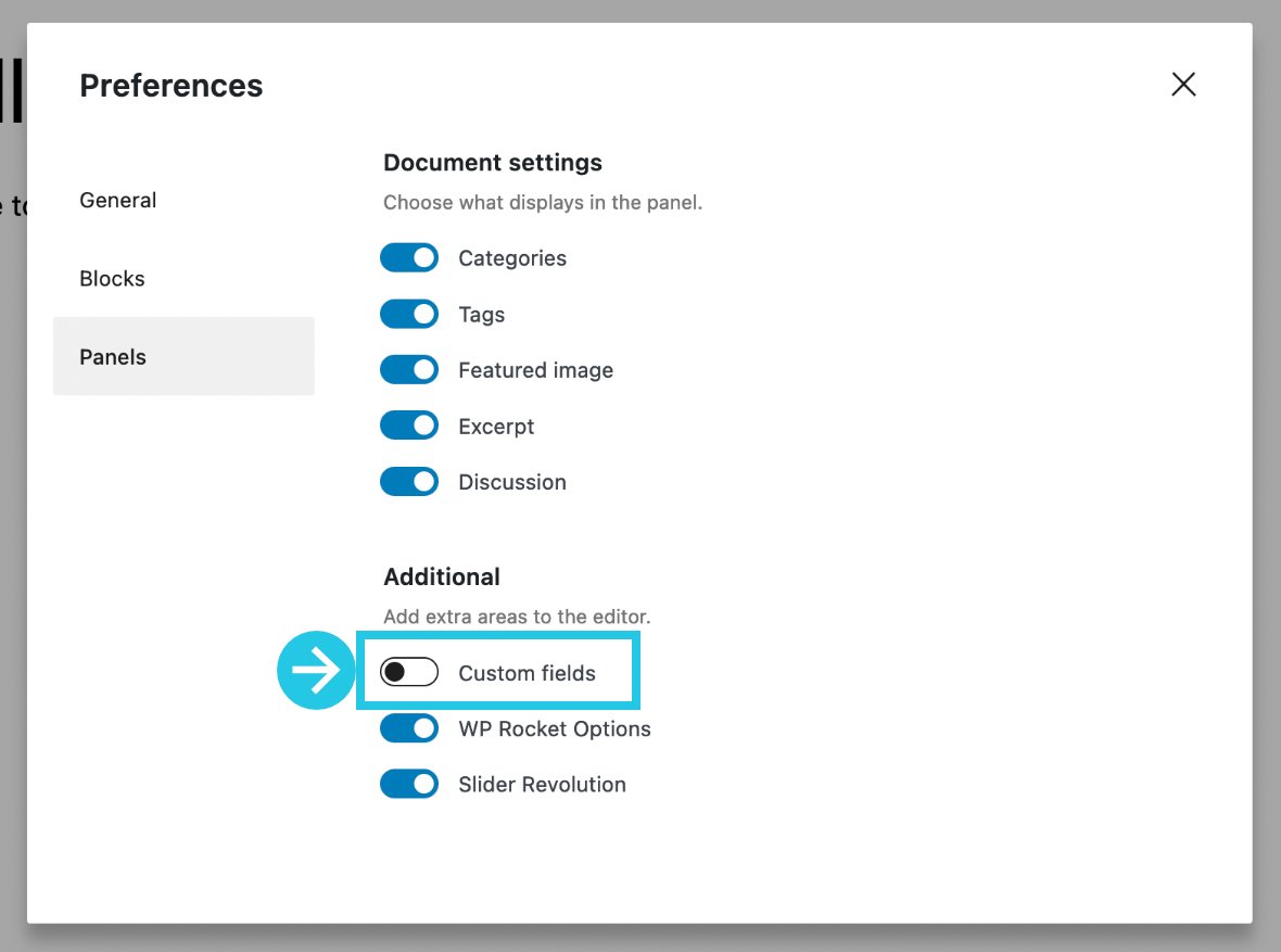 Custom fields toggle button