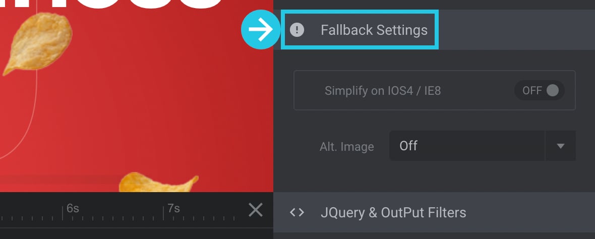 Fallback Settings panel - Elements Visibility in Slider Revolution