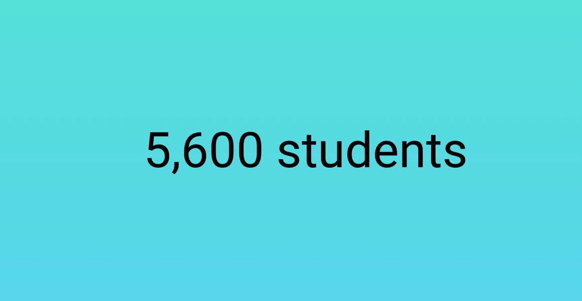 Custom Post Meta value "5,600 students" shown on front-end