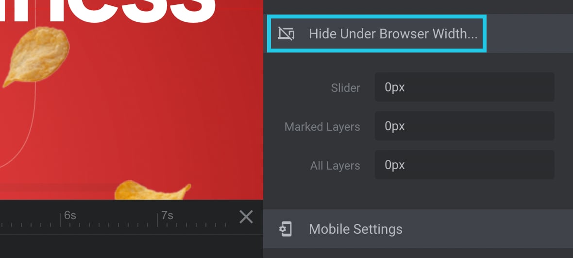 Hide Under Browser Width - Elements Visibility in Slider Revolution