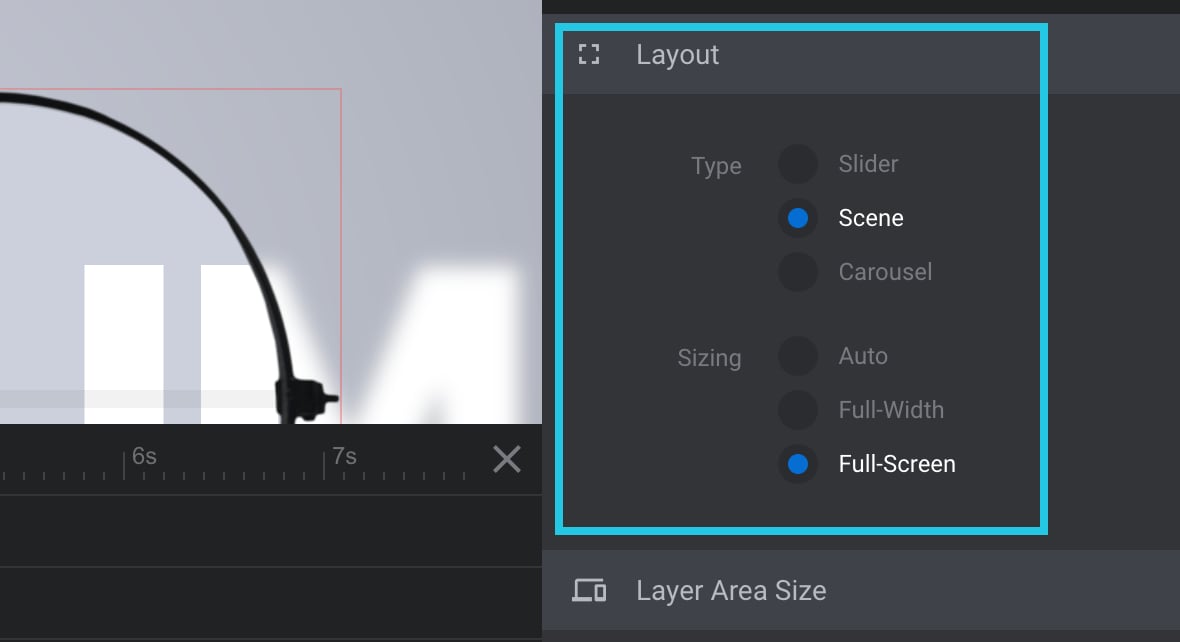 Layout panel under Layout sub-section - Slides not auto progressing