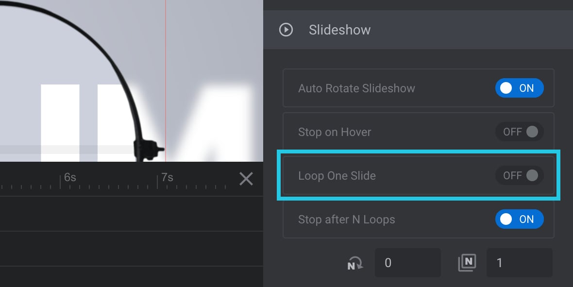 Loop One Slide toggle option to auto progress