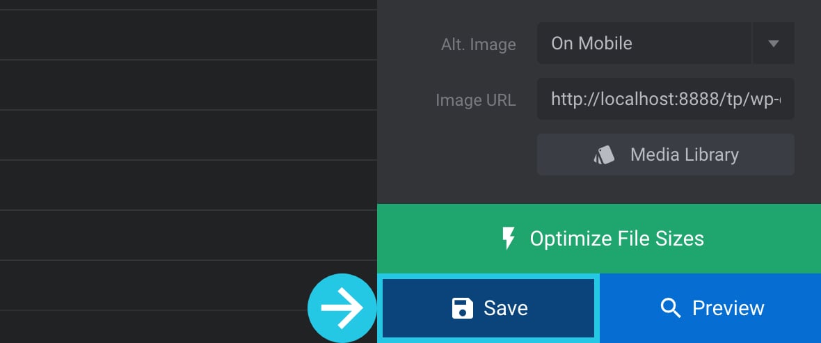 Save button for image URL