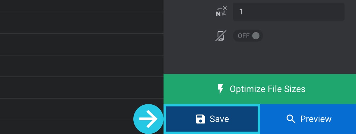 Save button for the N-x option