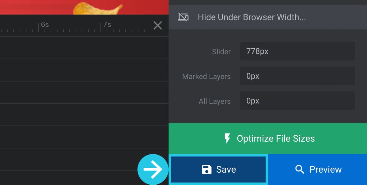 Save button for Hide Under Browser Width