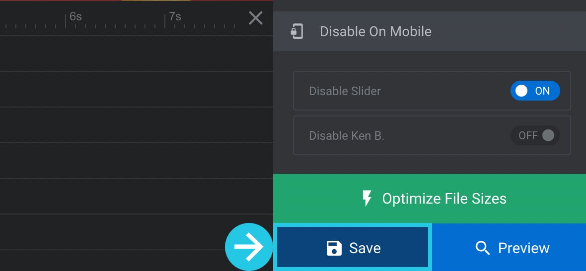 Save button for Disable Slider setting