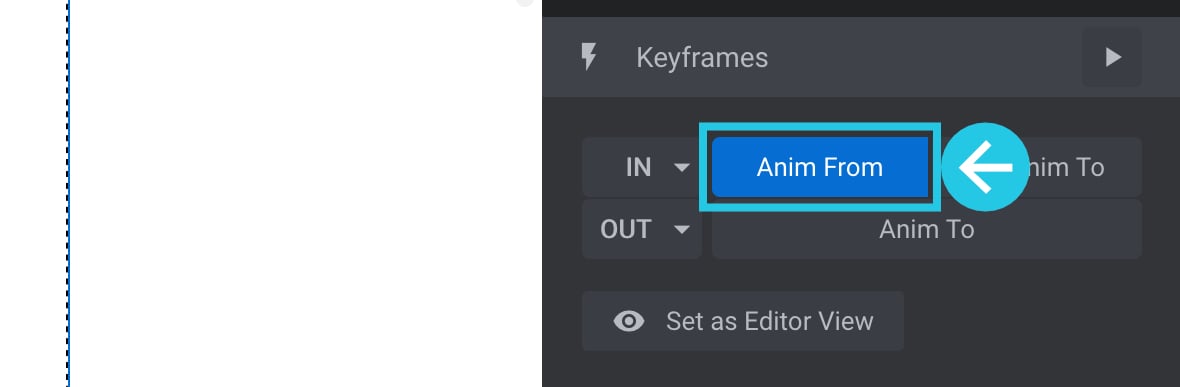 Click on the Anim From under the IN animation