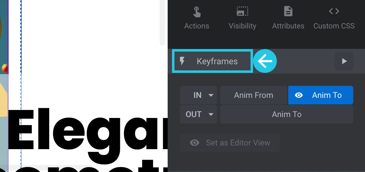 Scroll down to the Keyframes panel to Set Filters on Mask