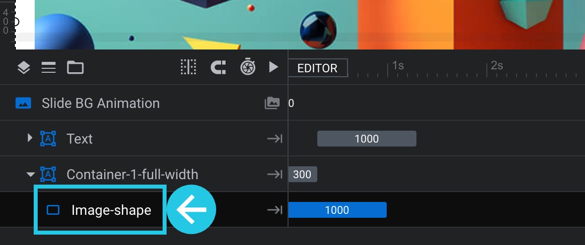 Select the layer with the issue from the timeline at the bottom of the module editor