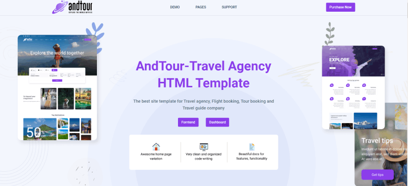 travel reservation website template