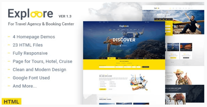 travel reservation website template