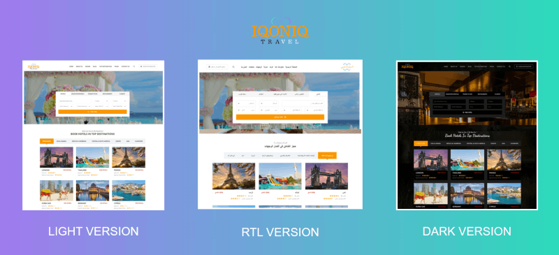 travel reservation website template