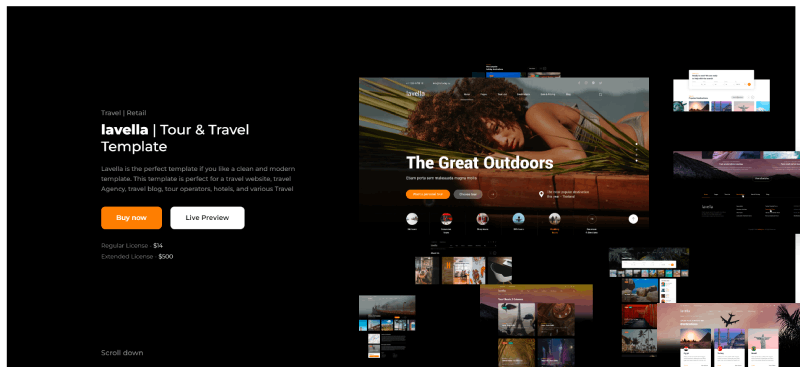 simple travel website templates