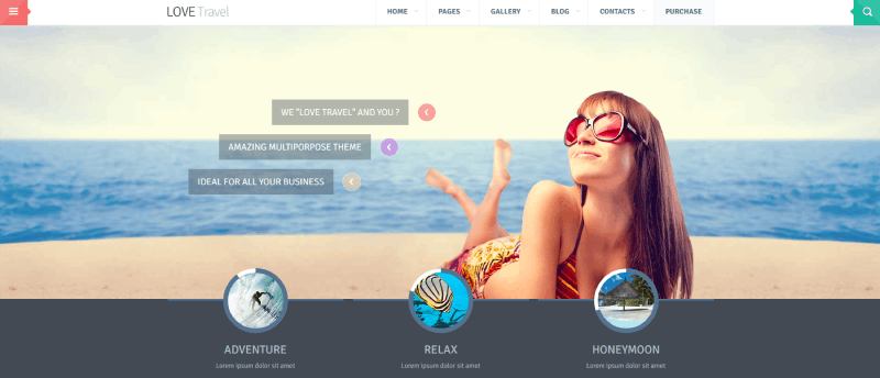 travel reservation website template