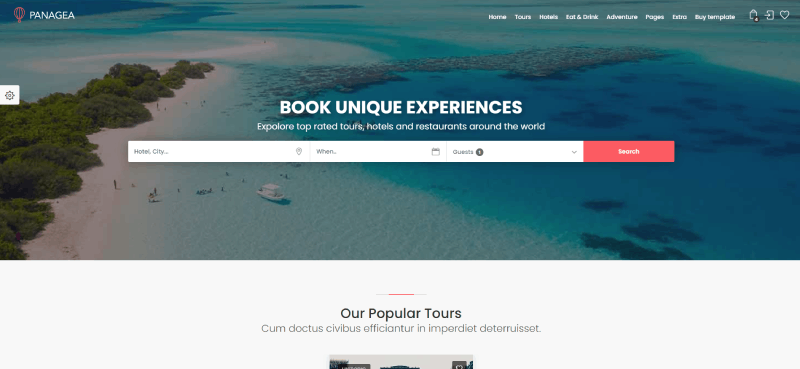 travel website bootstrap