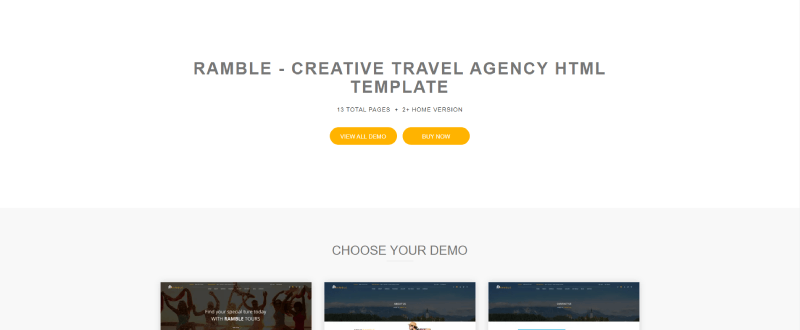 travelling website template free