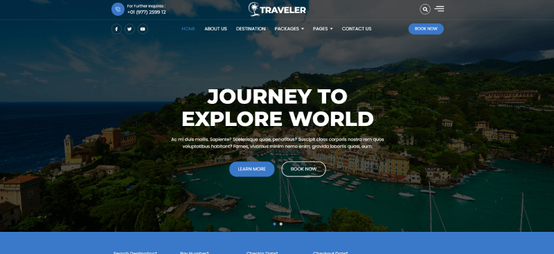 travelling website template free
