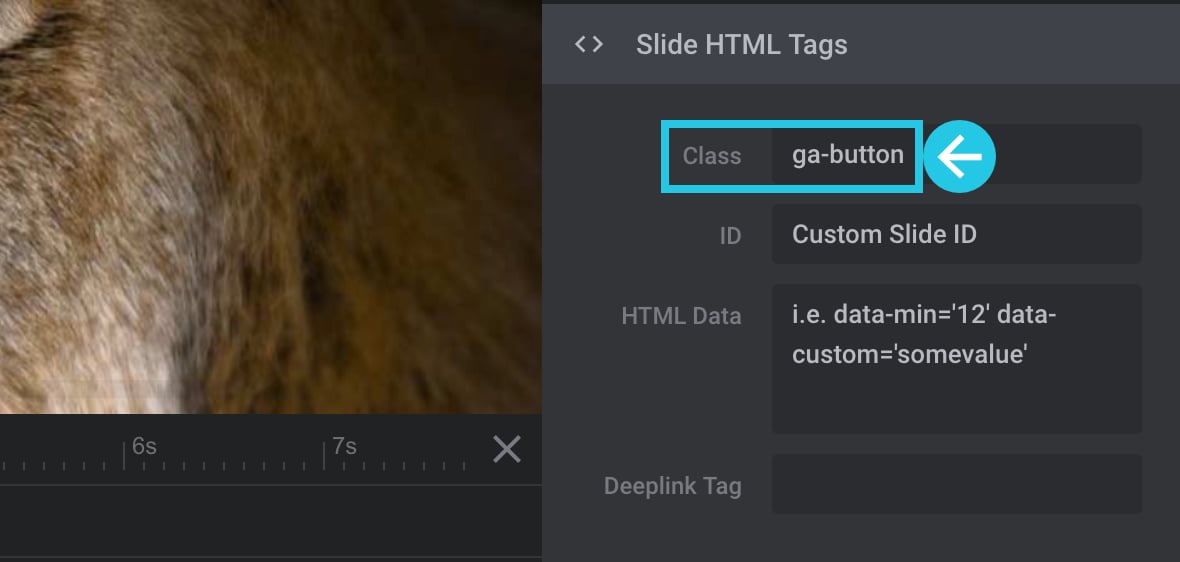 Input ga-button class in the Class option - Google Analytics