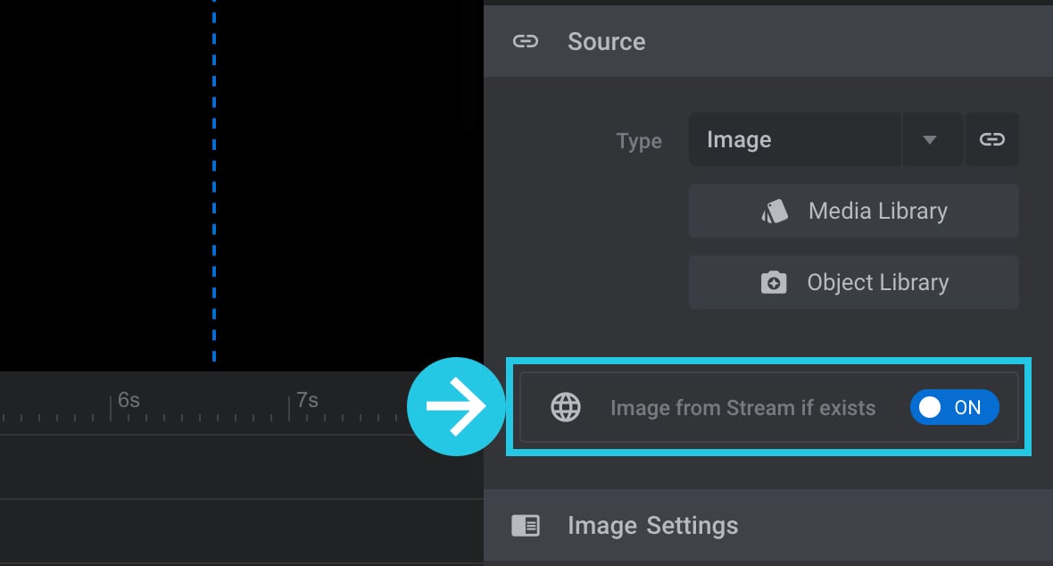 Toggle the Image from Stream if exists option